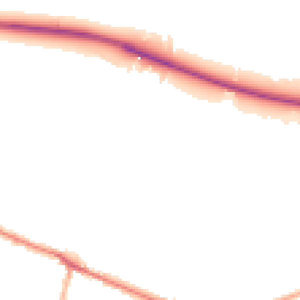 Night-time road noise heatmap for DE72 3HQ