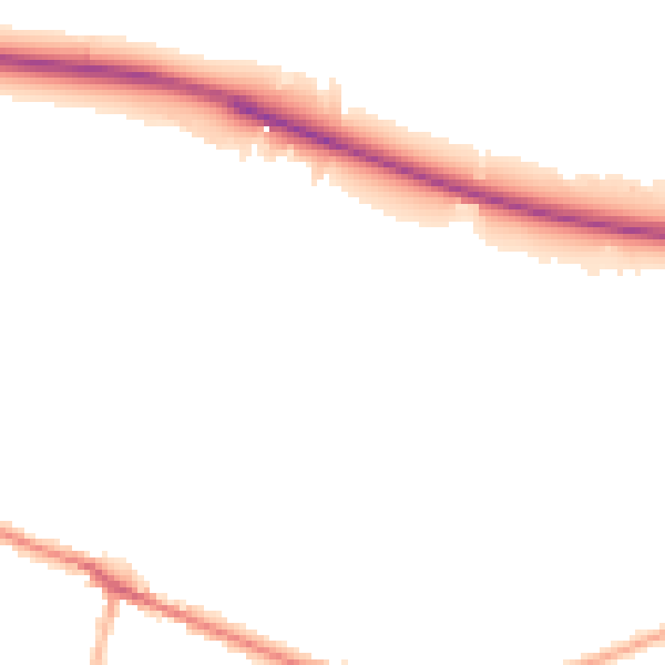 Night-time road noise heatmap for DE72 3HR