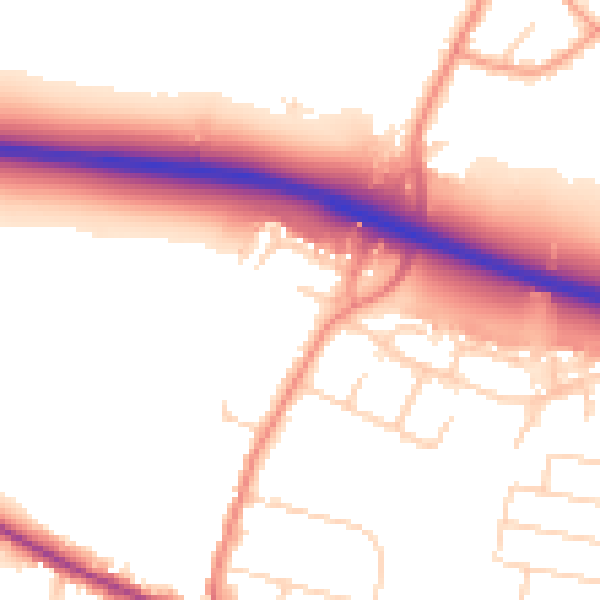 Daytime road noise heatmap for DE72 3HS
