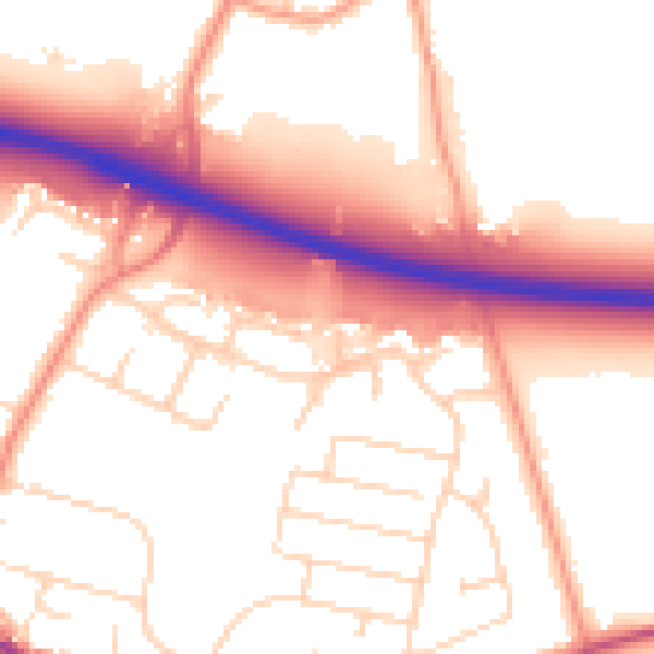 Daytime road noise heatmap for DE72 3HZ