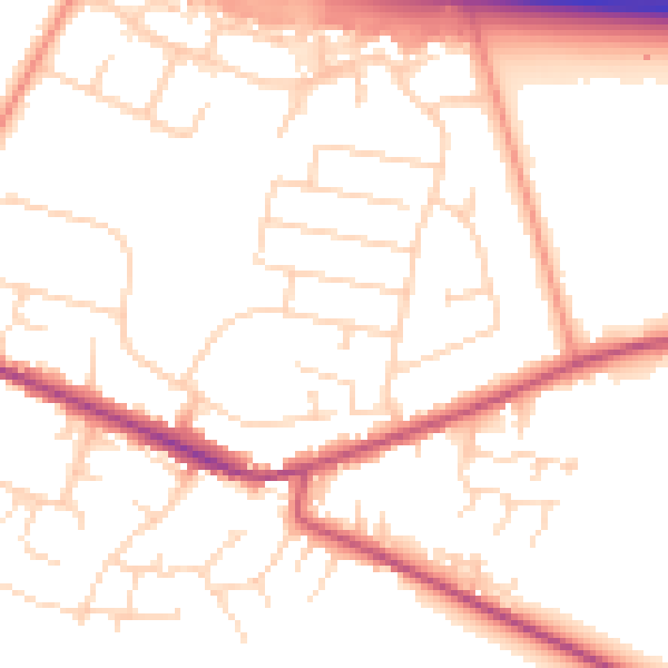 Daytime road noise heatmap for DE72 3JA