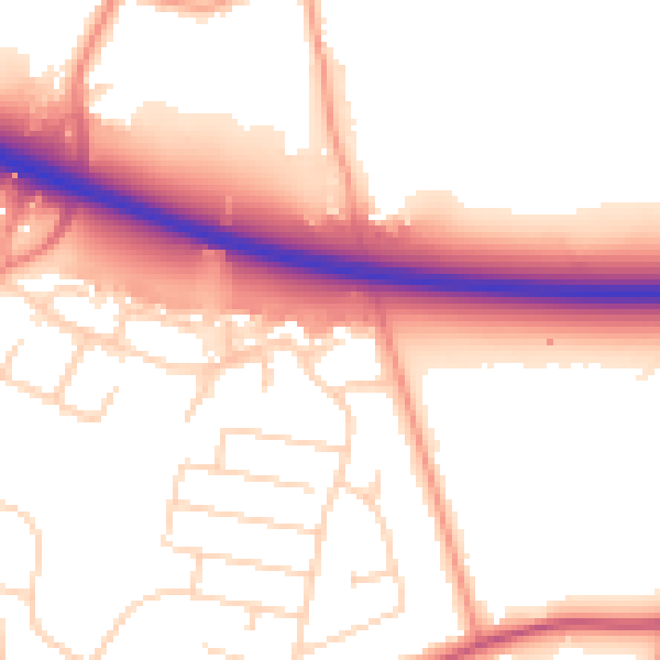 Daytime road noise heatmap for DE72 3JH