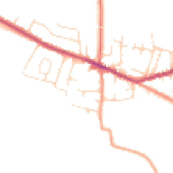 Daytime road noise heatmap for DE72 3ND
