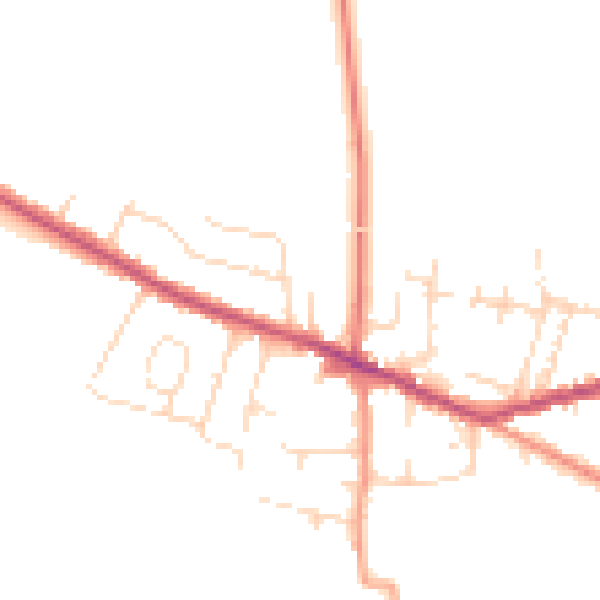 Daytime road noise heatmap for DE72 3NW
