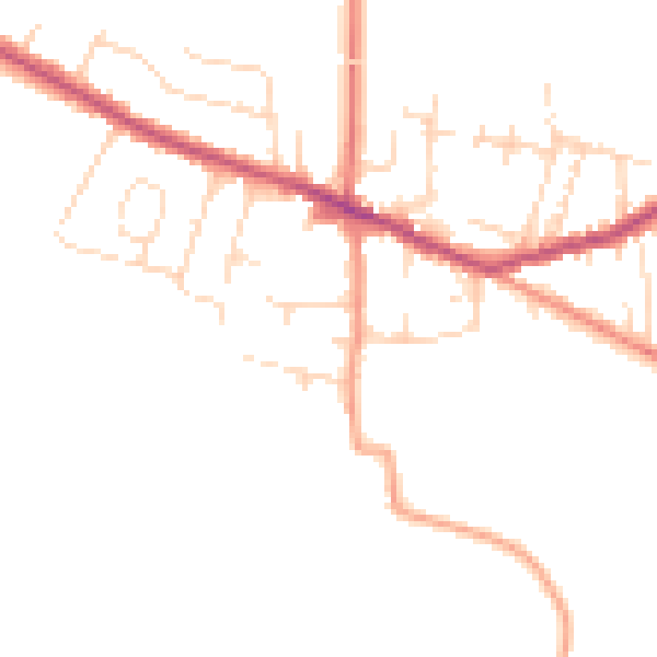 Daytime road noise heatmap for DE72 3PJ
