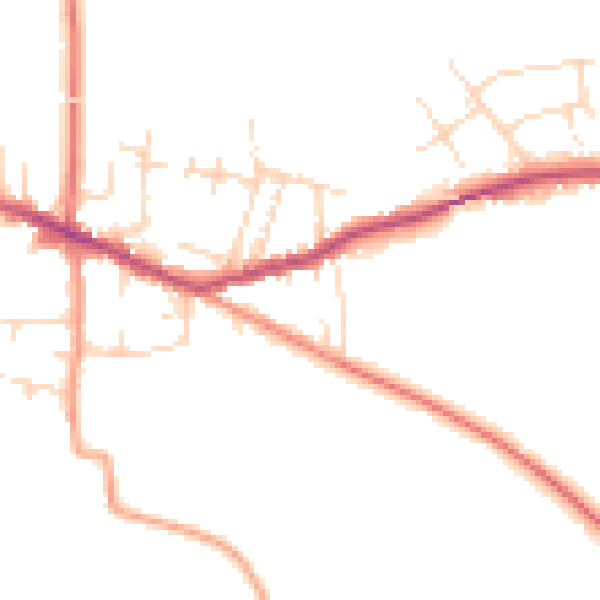 Daytime road noise heatmap for DE72 3QD