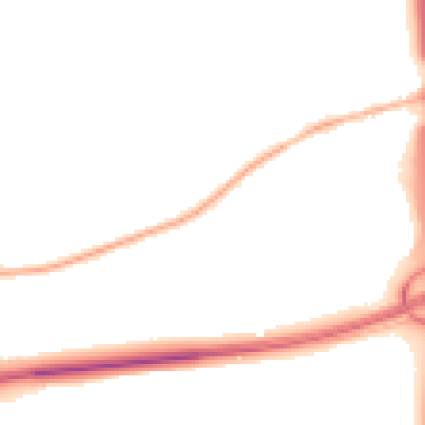 Night-time road noise heatmap for DE72 3SY