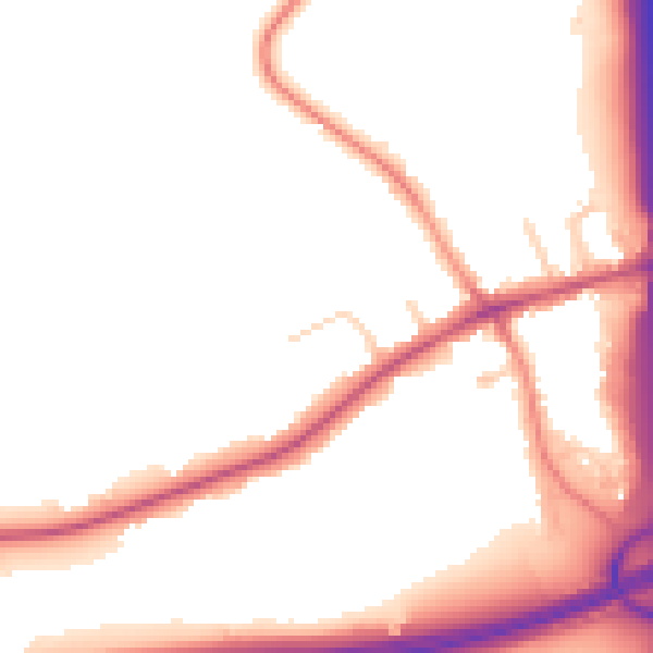 Daytime road noise heatmap for DE72 3SZ