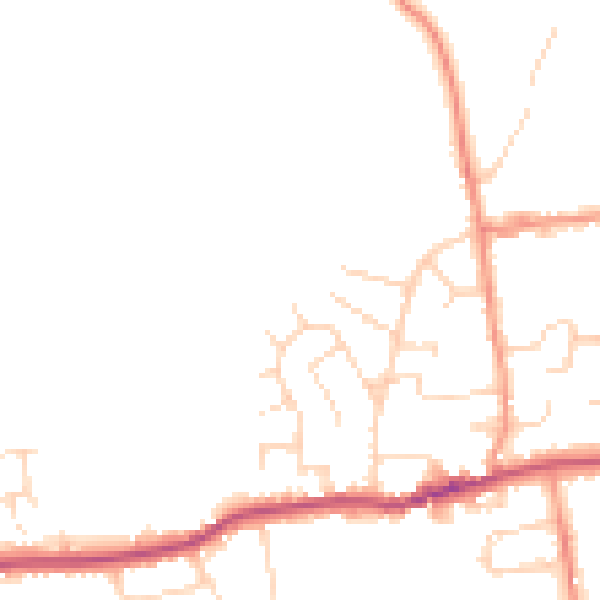 Daytime road noise heatmap for DE72 3UB