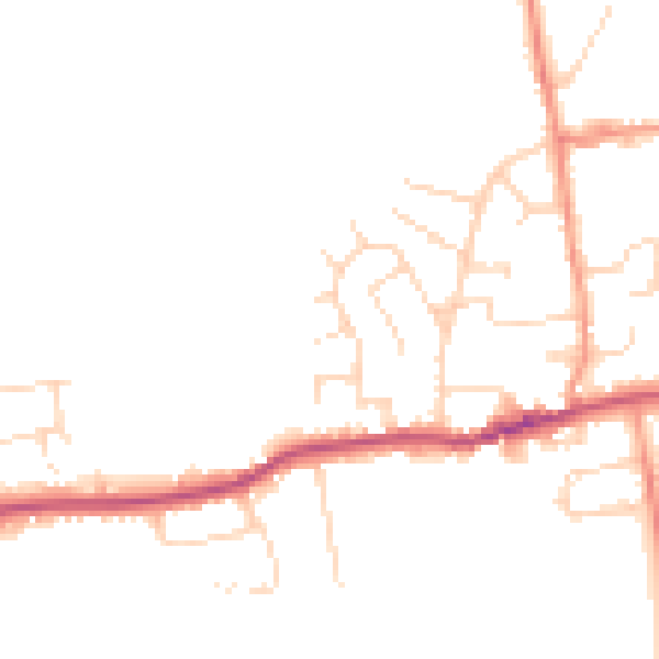 Daytime road noise heatmap for DE72 3UF