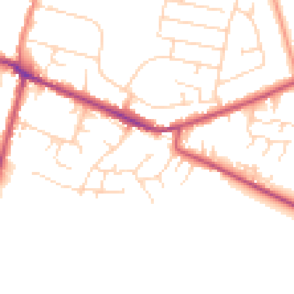 Daytime road noise heatmap for DE72 3WG