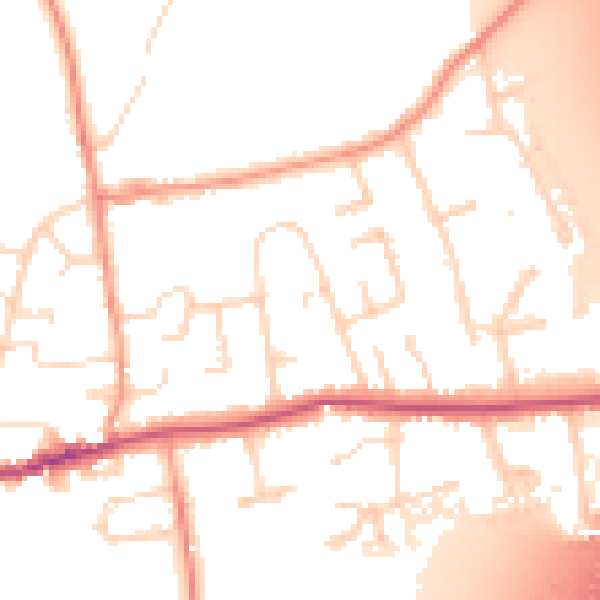 Daytime road noise heatmap for DE72 3XJ