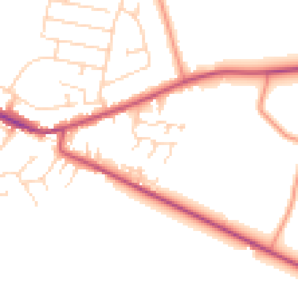 Daytime road noise heatmap for DE72 3XP