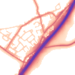 Daytime road noise heatmap for DH4 6SY