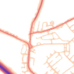 Daytime road noise heatmap for DH4 7NS
