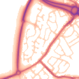 Daytime road noise heatmap for DH4 7TG