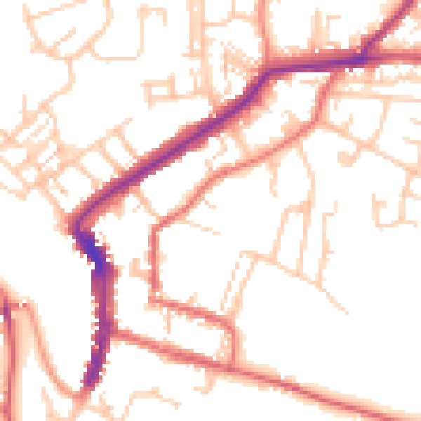 Daytime road noise heatmap for DL12 8HS