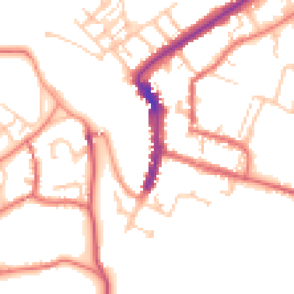 Daytime road noise heatmap for DL12 8PU