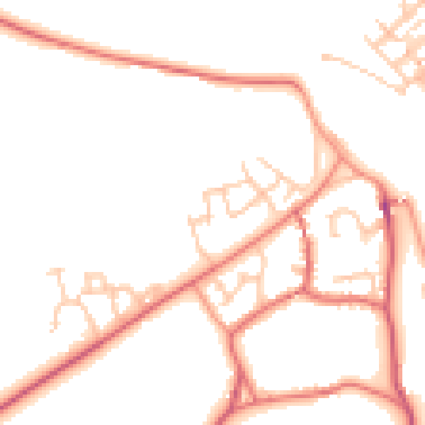 Daytime road noise heatmap for DL12 9DR