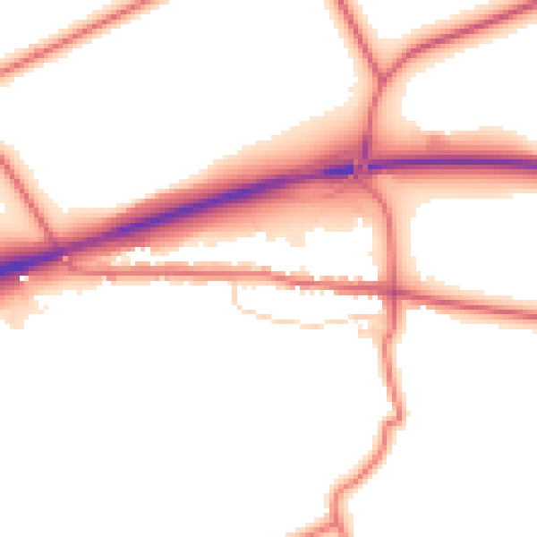 Daytime road noise heatmap for DL12 9HJ