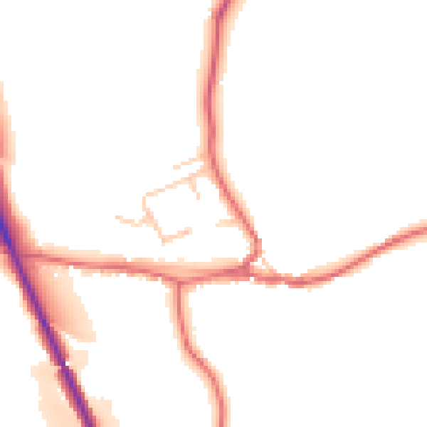 Daytime road noise heatmap for DL14 0BA