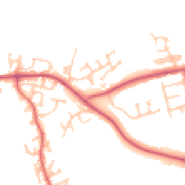 Daytime road noise heatmap for DL14 0BF