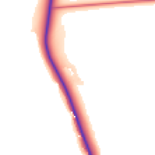 Daytime road noise heatmap for DL14 0BN