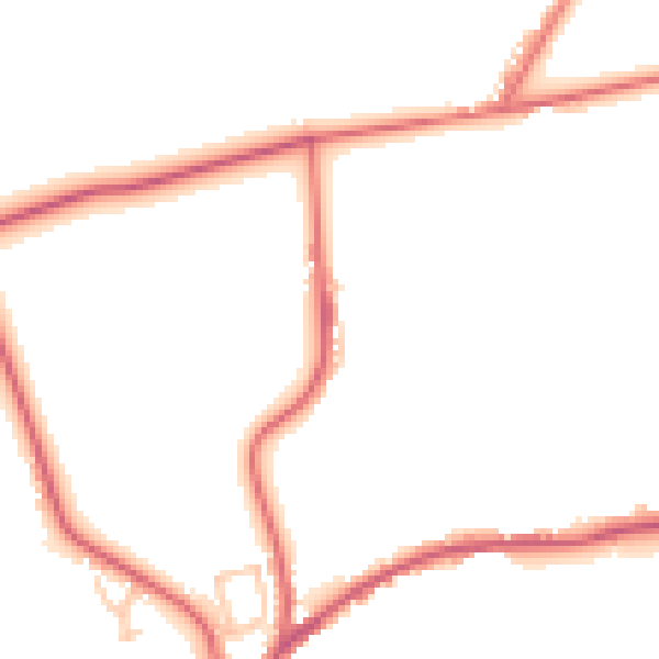 Daytime road noise heatmap for DL14 0DF