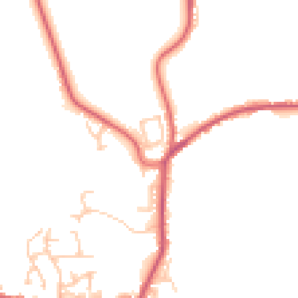 Daytime road noise heatmap for DL14 0HF