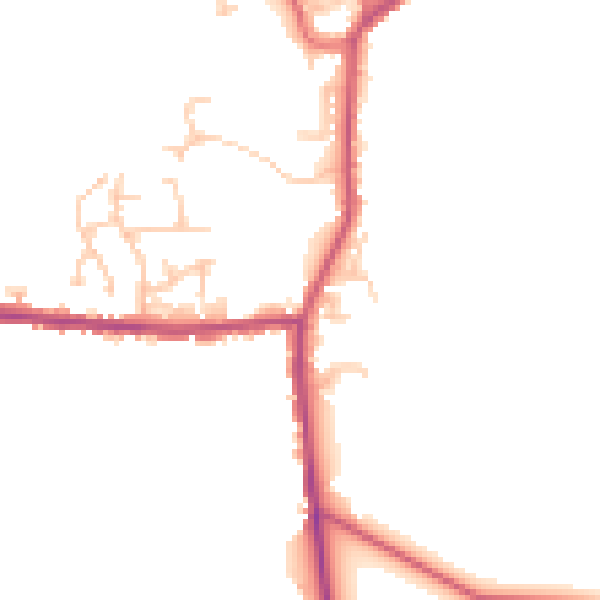Daytime road noise heatmap for DL14 0HT