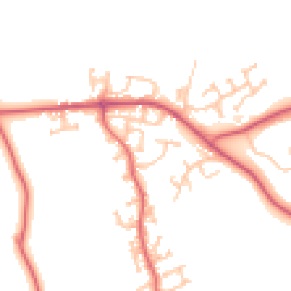Daytime road noise heatmap for DL14 0RL
