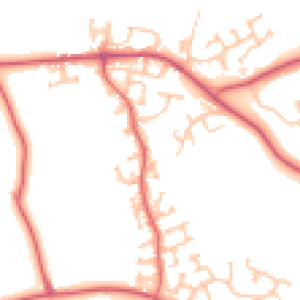 Daytime road noise heatmap for DL14 0RS