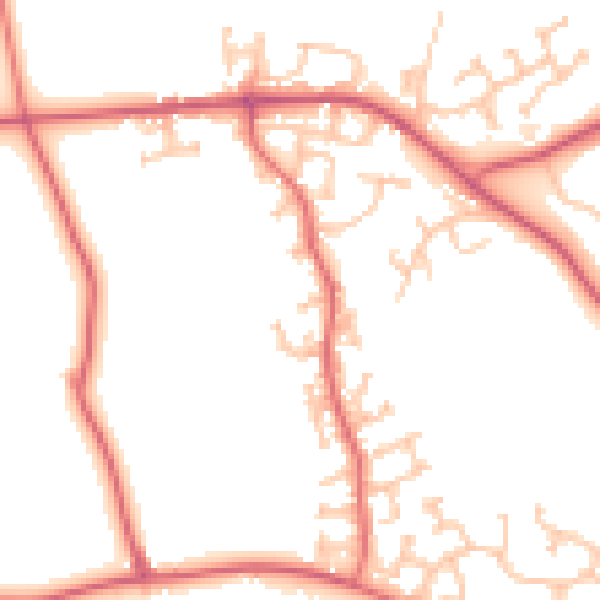 Daytime road noise heatmap for DL14 0RT