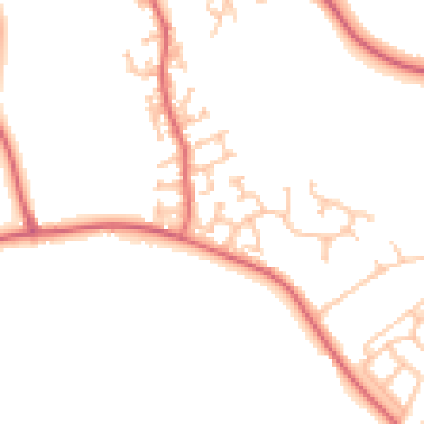 Daytime road noise heatmap for DL14 0RZ