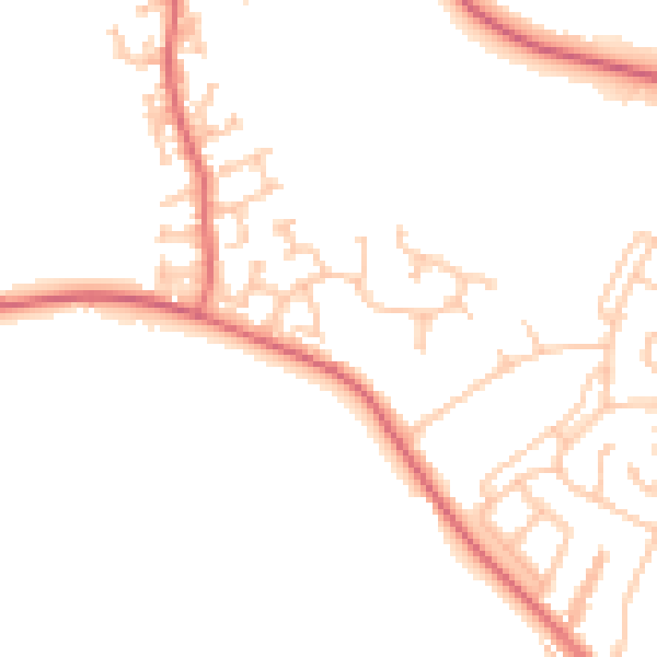 Daytime road noise heatmap for DL14 0SB