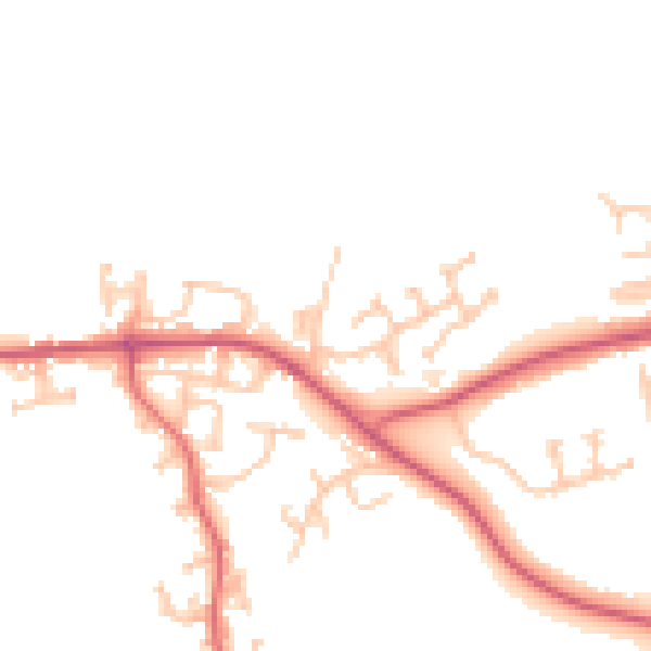 Daytime road noise heatmap for DL14 0TH