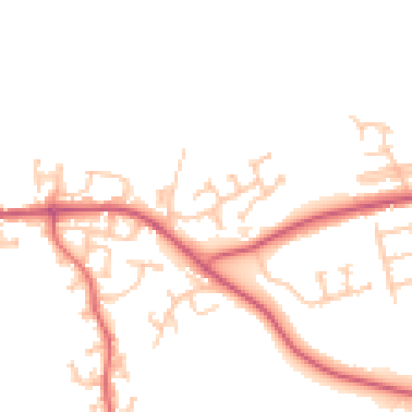 Daytime road noise heatmap for DL14 0TN