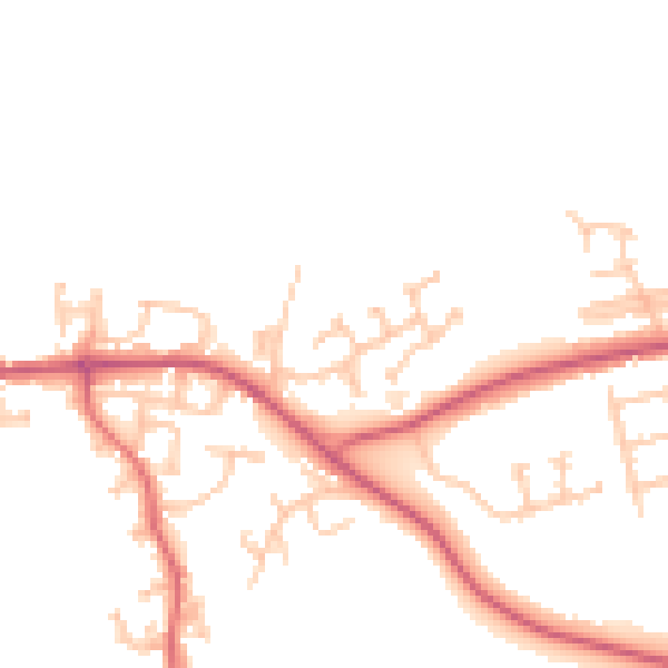 Daytime road noise heatmap for DL14 0TP