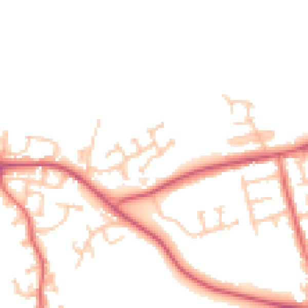 Daytime road noise heatmap for DL14 0TT