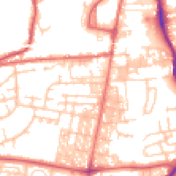Daytime road noise heatmap for DL14 6AG