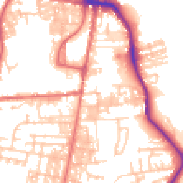 Daytime road noise heatmap for DL14 6EL