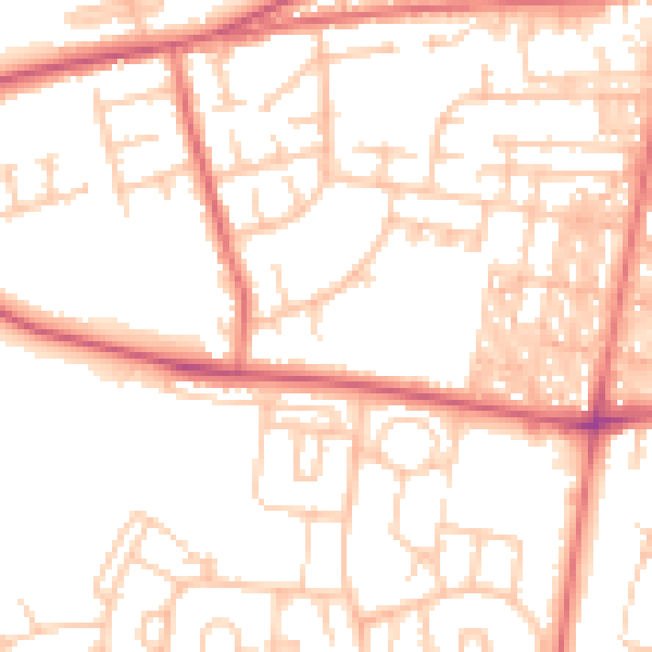 Daytime road noise heatmap for DL14 6LL