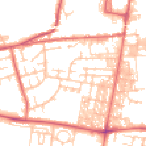 Daytime road noise heatmap for DL14 6LP