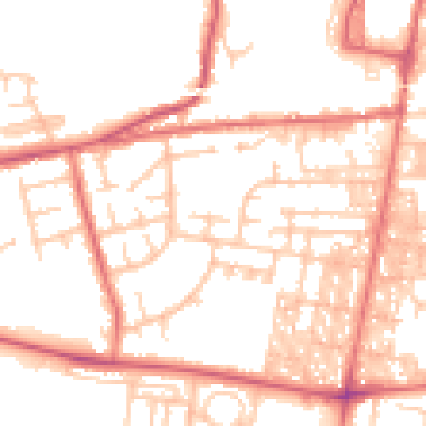 Daytime road noise heatmap for DL14 6LR