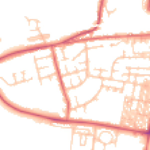 Daytime road noise heatmap for DL14 6LY