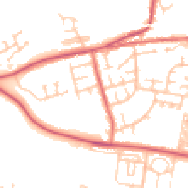 Daytime road noise heatmap for DL14 6NG
