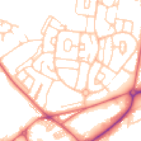 Daytime road noise heatmap for DL14 6QY