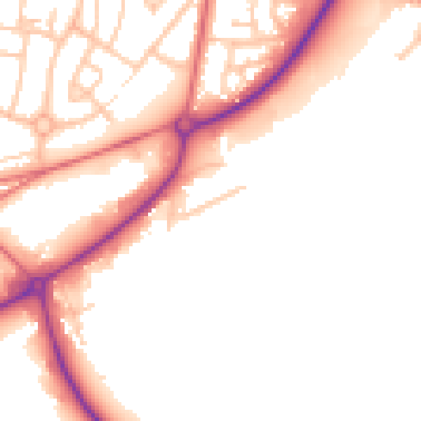 Daytime road noise heatmap for DL14 6RJ