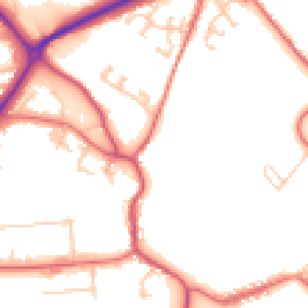 Daytime road noise heatmap for DL14 6SS