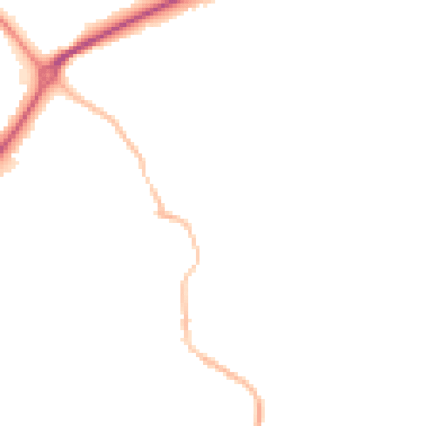 Night-time road noise heatmap for DL14 6SS